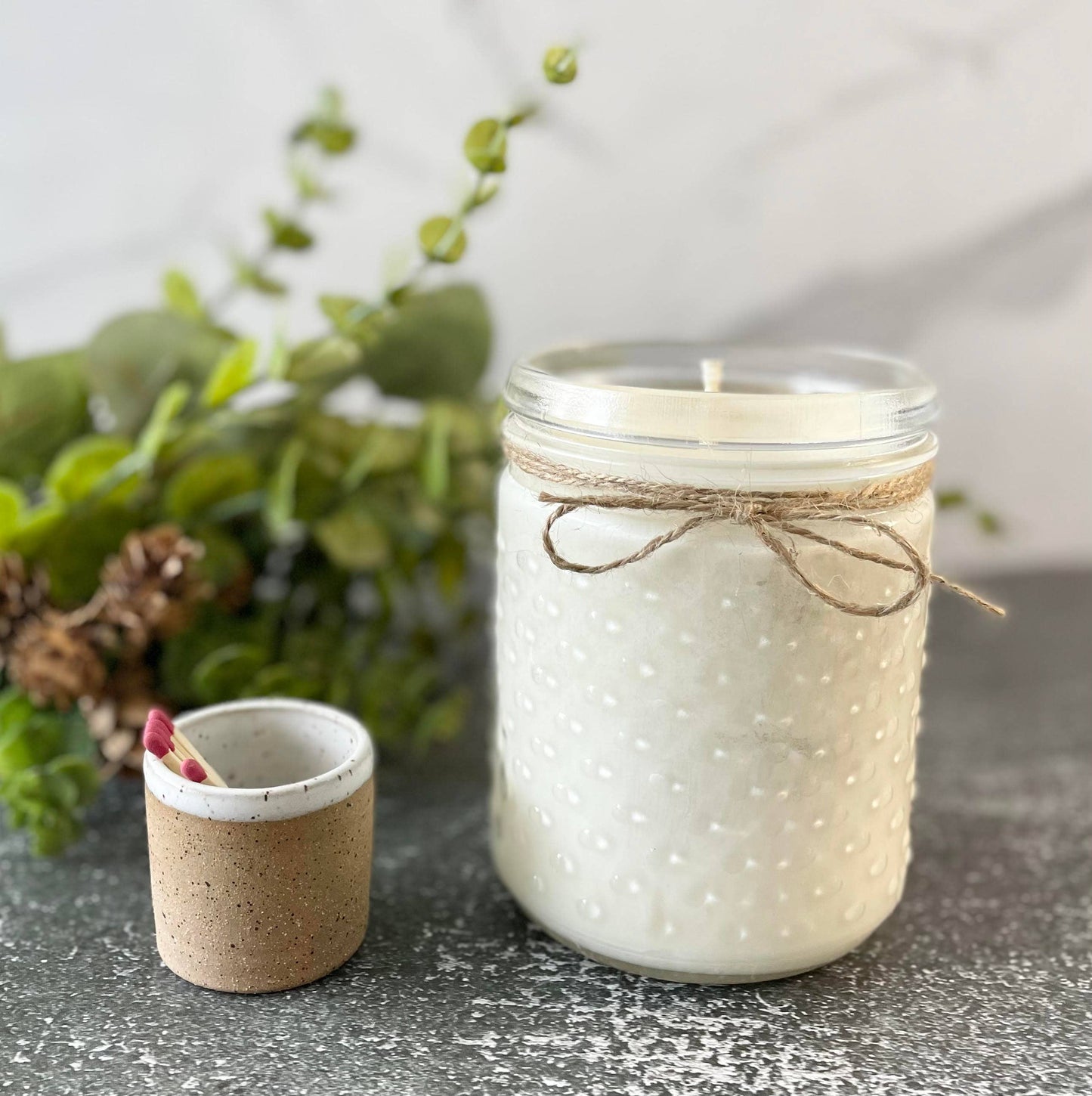Montana Farmhouse Candles - CLEAR Hobnail Jar 24oz