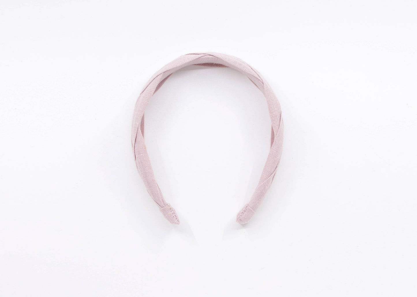 Solid Light Pink Braided European Linen Headband 
