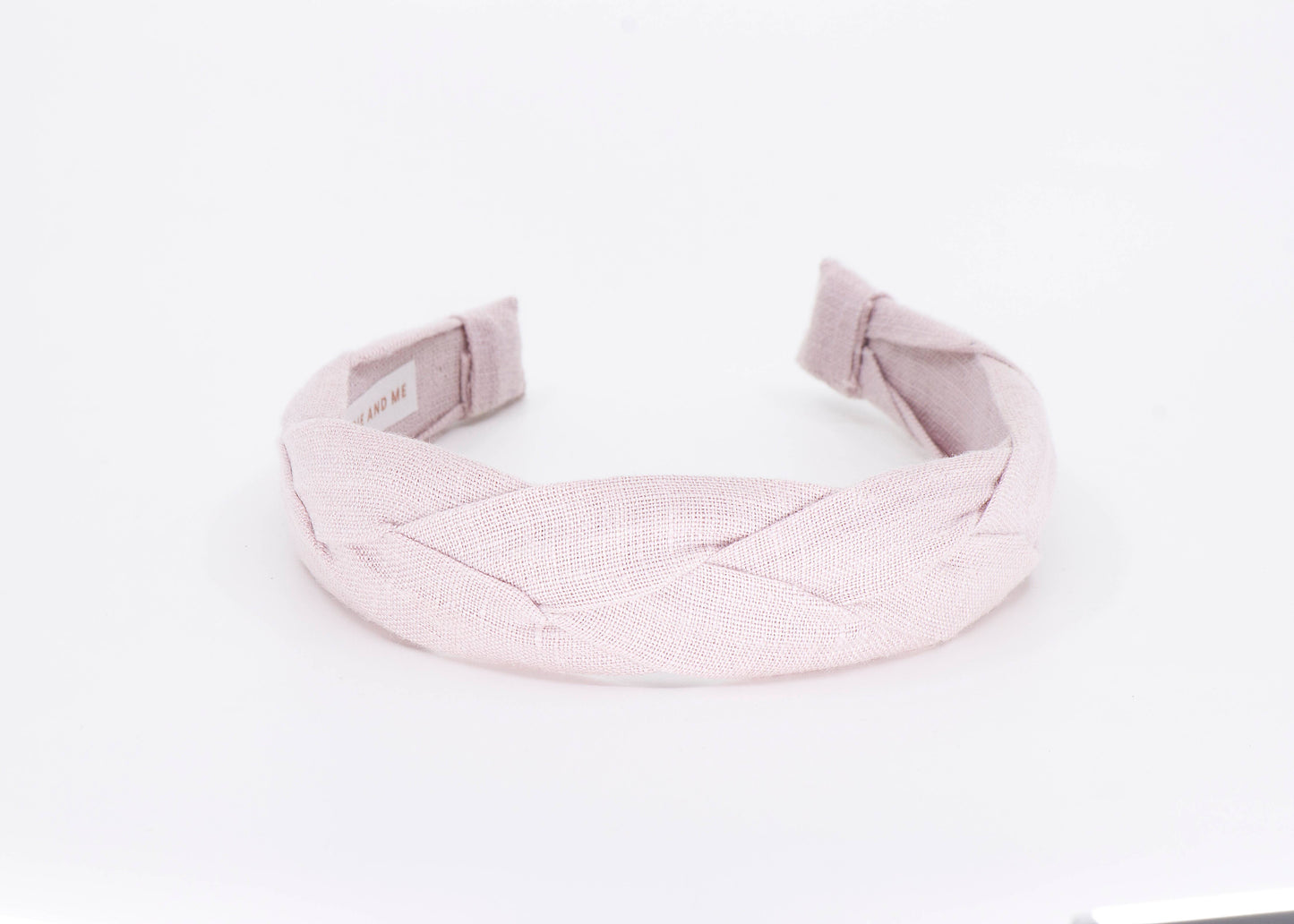 Solid Light Pink Braided European Linen Headband 