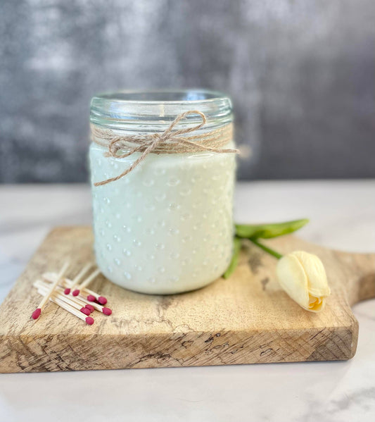 Montana Farmhouse Candles - CLEAR Hobnail Jar 24oz